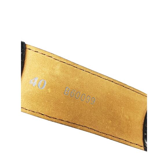 Brighton Black Suede Belt with 3 Silver Links and Embossed Accents Size 40 - Picture 5 of 7